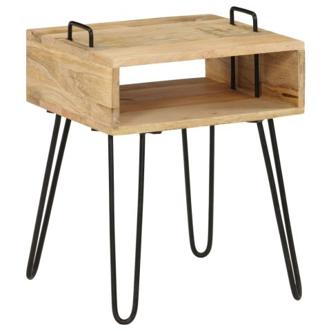 Stolik nocny z litego drewna mango, 40 x 34 x 47 cm