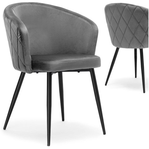 Krzesło HAMPTON VELVET grafitowe