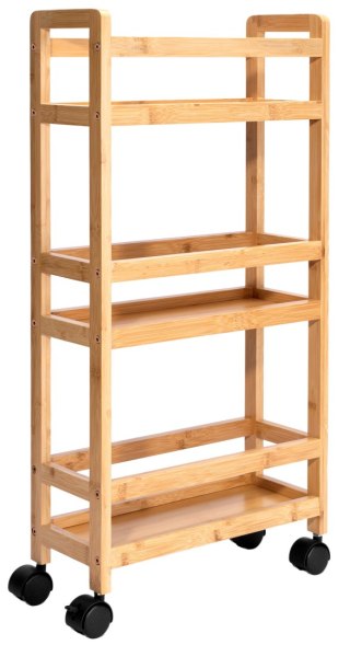 Regał na kółkach INAKI 3 poziomy natural