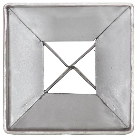 Kołki gruntowe, 12 szt., srebrne, 7x7x75 cm, stal galwanizowana