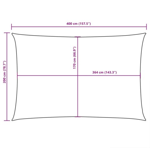 Prostokątny żagiel ogrodowy z tkaniny Oxford, 2x4 m, taupe