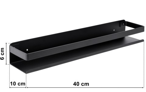 Półka loft MEGARA 40 cm czarna