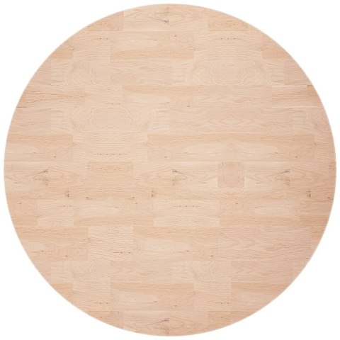 Okrągły blat do stolika, Ø80x2,5 cm, surowe drewno dębowe