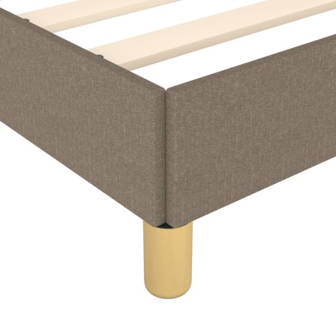 Rama łóżka z zagłówkiem, taupe, 90x190 cm, obita tkaniną
