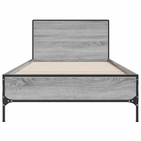 Rama łóżka, szary dąb sonoma, 100x200cm materiał drewnopochodny