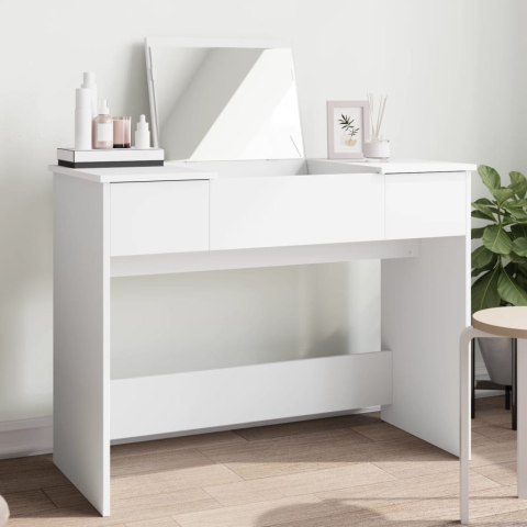 Toaletka z lustrem, biała, 100x45x76 cm