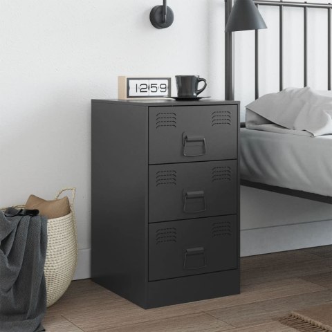 Szafka nocna, czarna, 34,5x39x62 cm, stal