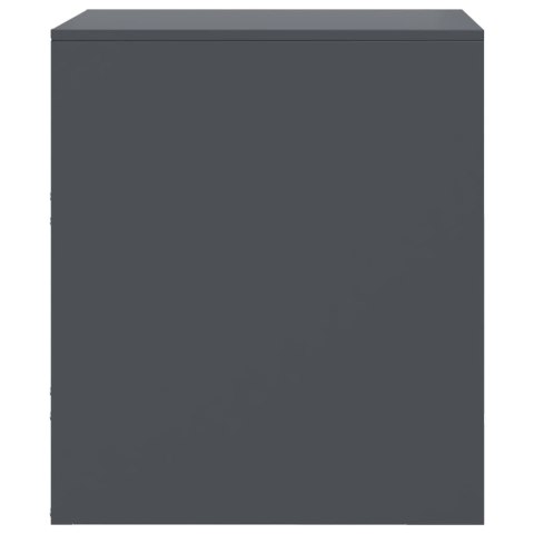 Szafki nocne, 2 szt., antracytowe, 34,5x39x44 cm, stal