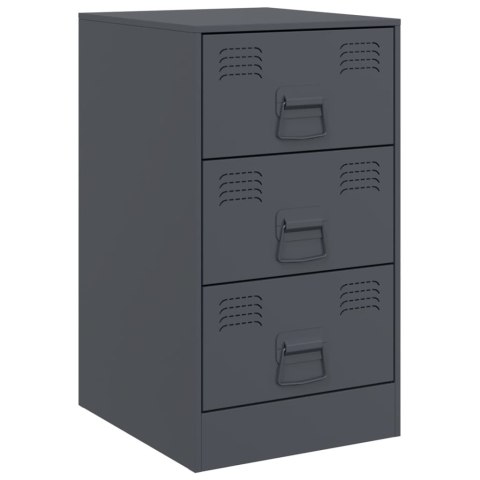 Szafki nocne, 2 szt., antracytowe, 34,5x39x62 cm, stal
