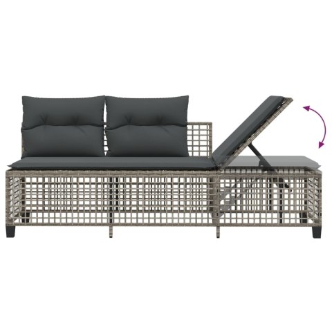 3-cz. narożna sofa ogrodowa z poduszkami, szara, polirattan