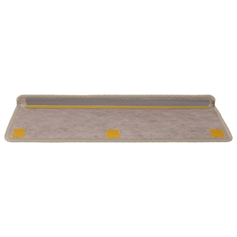 Samoprzylepne nakładki na schody, 15 szt., 65x21x4 cm, piaskowe