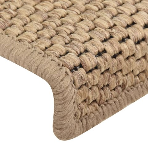 Samoprzylepne nakładki na schody, 15 szt., 65x21x4 cm, piaskowe