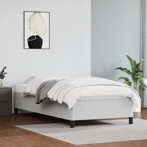 Rama łóżka, biała, 100x200 cm, sztuczna skóra