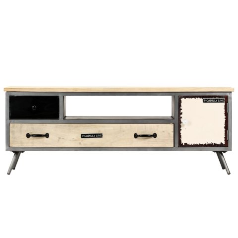 Szafka pod telewizor, lite drewno mango i stal, 120x30x45 cm