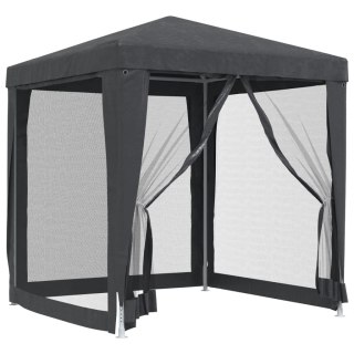 Namiot imprezowy z 4 ścianami z siatki, antracyt, 2x2 m, HDPE