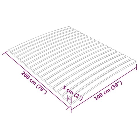Stelaż do łóżka z 17 listwami, 100x200 cm