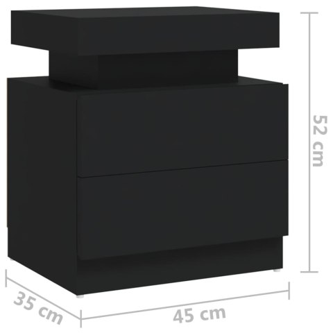 Szafka nocna, czarna, 45x35x52 cm, materiał drewnopochodny