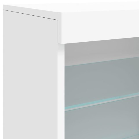 Szafka z oświetleniem LED, biała, 142,5x37x67 cm