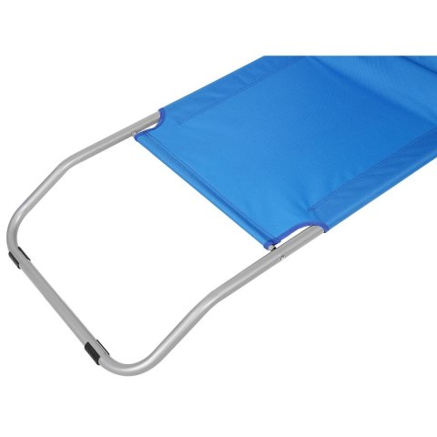 LEŻAK SKŁADANY PLAŻOWY Z DASZKIEM NA KÓŁKACH 112x62x60-90CM NIEBIESKI