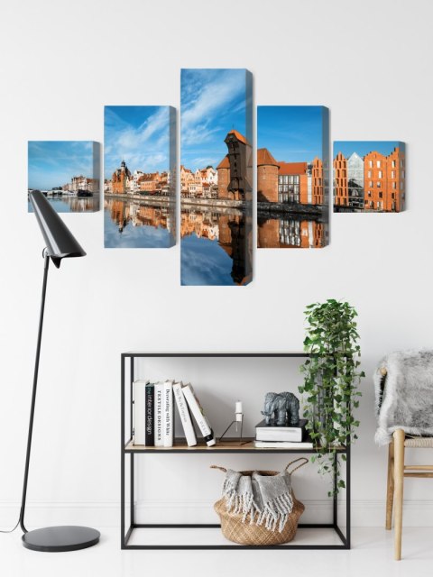Obraz Wieloczęściowy Panorama Gdańska Z Widokiem Na Rzekę