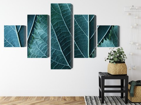 Obraz Wieloczęściowy Liście W Skali Makro Z Efektem 3D