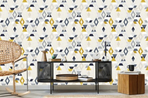 Tapeta Geometryczne Wzory Styl Retro