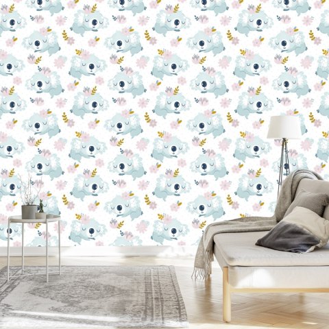 Tapeta Misie Koala Kwiaty
