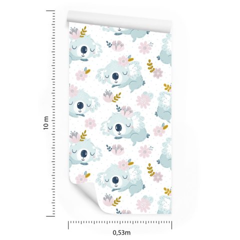 Tapeta Misie Koala Kwiaty
