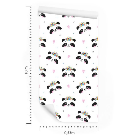 Tapeta Urocze Pandy Z Kwiatami