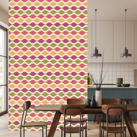 Tapeta Fale W Stylu Retro