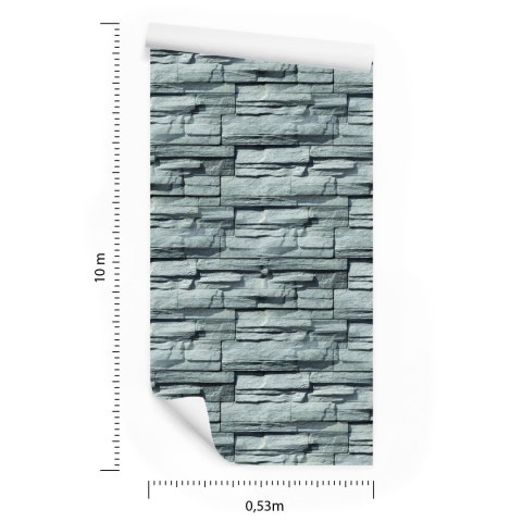 Tapeta Kamień Łupek W Odcieniach Szarości - Efekt 3D