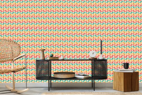 Tapeta Kolorowe Liście W Stylu Retro