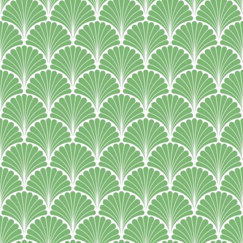 Tapeta Retro - Geometryczne Liście Dekoracyjne