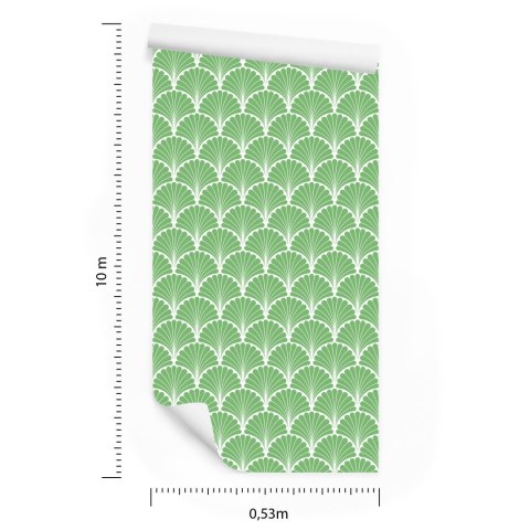 Tapeta Retro - Geometryczne Liście Dekoracyjne