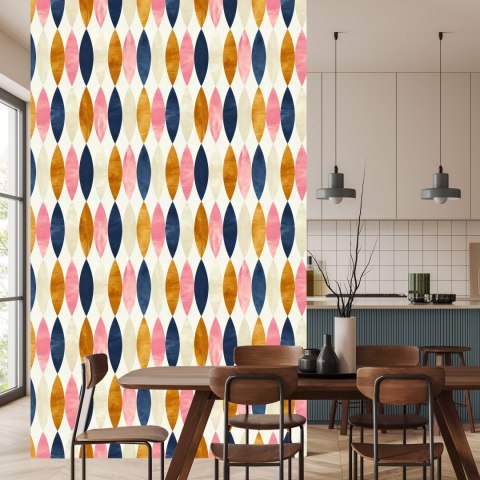 Tapeta Retro Wzory W Pastelowych Barwach
