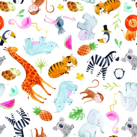 Tapeta Dla Dzieci - Zwierzątka Safari