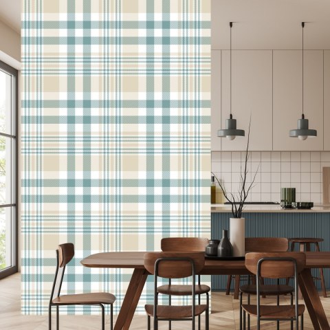 Tapeta Geometryczna, W Kratę, Sypialnia, Salon