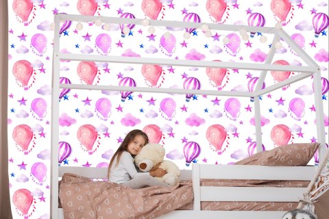 Tapeta W Balony, Gwiazdy, Chmury Pokój Dziecięcy