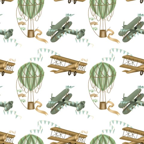 Tapeta Samoloty I Balony Retro