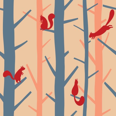 Tapeta Kolorowe Drzewa, Natura Do Pokoju Dziecka