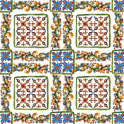 Tapeta Do Kuchni Kolorowa Mozaika, Imitacja Płytek