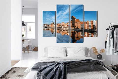 Obraz Wieloczęściowy Panorama Gdańska Z Widokiem Na Rzekę