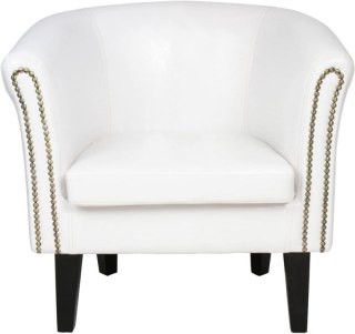 MIADOMODO Fotel Chesterfield z taboretem - biały
