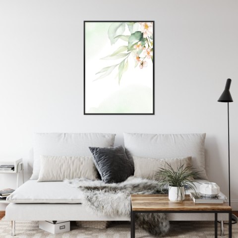 Plakat Akwarelowe Kwiatowe Detale Rama Aluminiowa Kolor Czarny