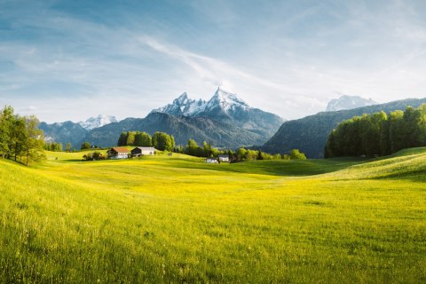 Obraz Wieloczęściowy Górski Krajobraz W Alpach