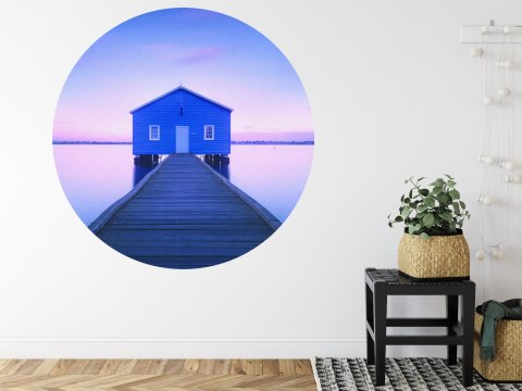 Fototapeta Okrągła Boathouse Autorstwa Richarda Vandewalle'a