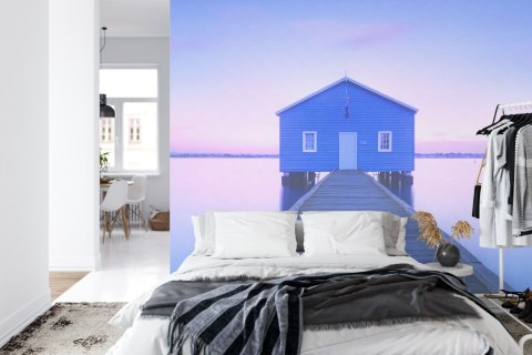 Fototapeta Kwadratowa Boathouse Autorstwa Richarda Vandewalle'a