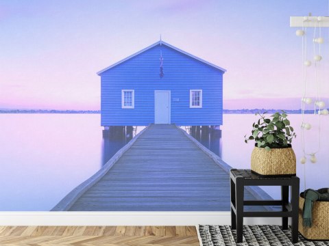 Fototapeta Kwadratowa Boathouse Autorstwa Richarda Vandewalle'a