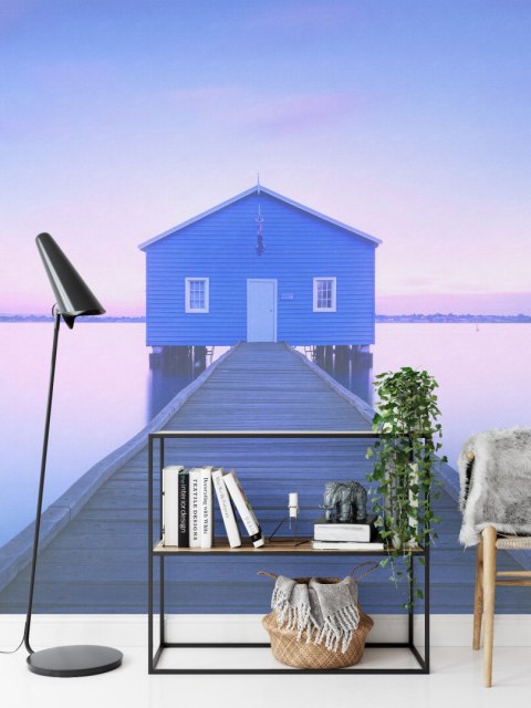 Fototapeta Kwadratowa Boathouse Autorstwa Richarda Vandewalle'a