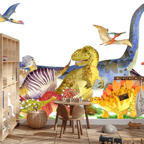 Fototapeta Dinozaury Malowane Akwarelą